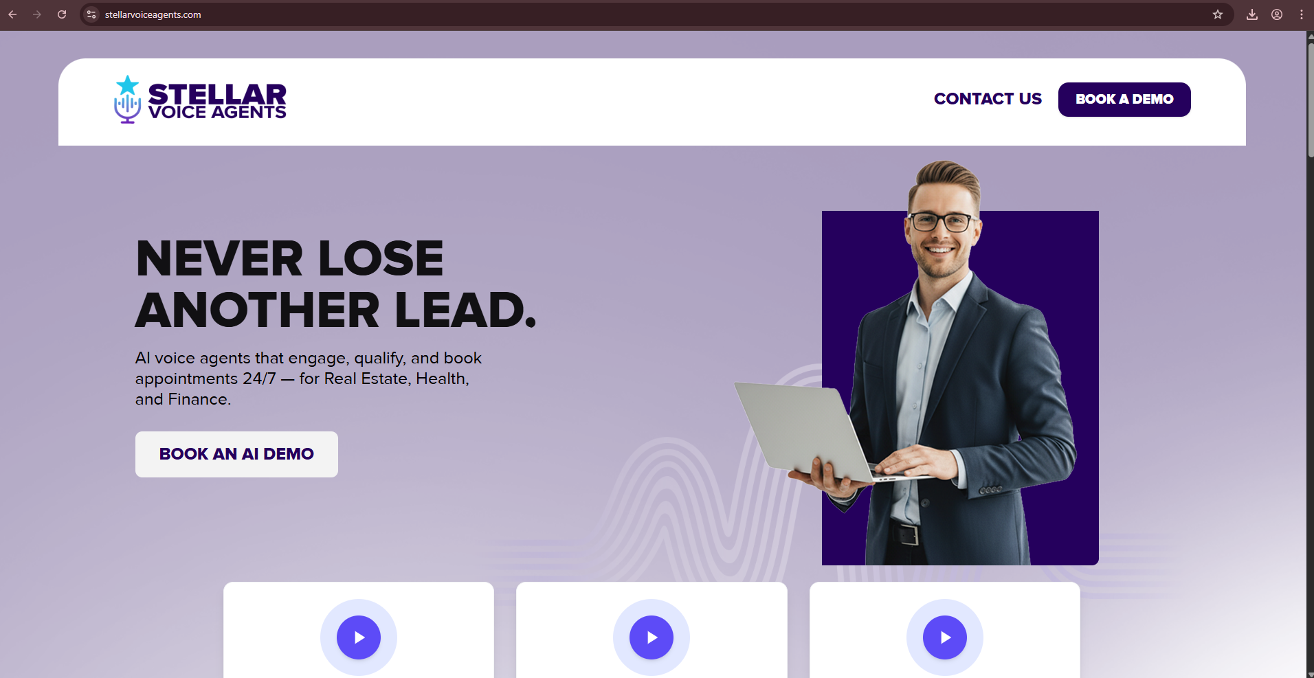 Stellar Voice Agents website
