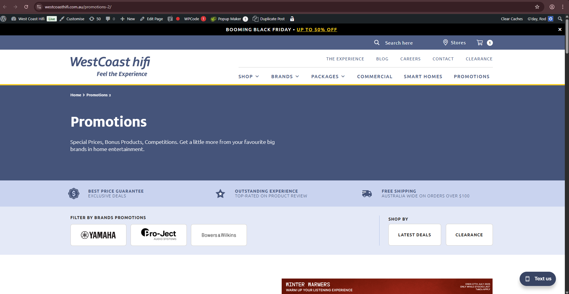 WestCoast Hifi promotions page