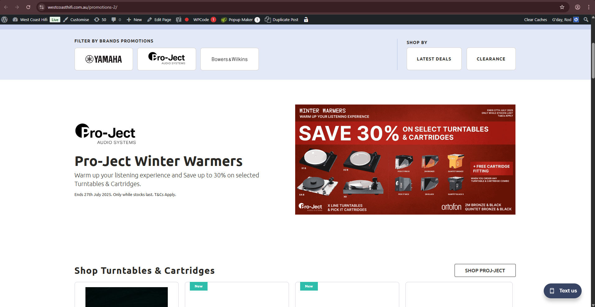 WestCoast Hifi promotions page