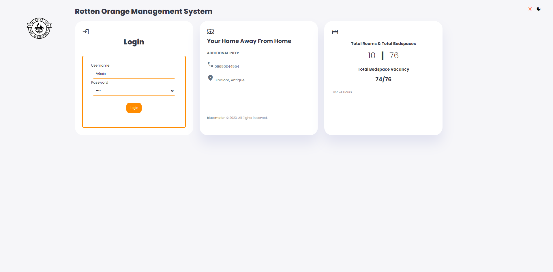 Rotten Orange login portal